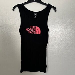 The North Face Women's Black Tank Top with Pink Logo